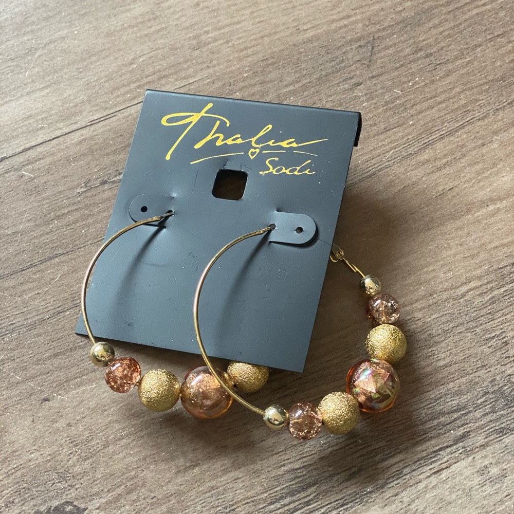 New Thalia Sodi beaded Hoop earrings